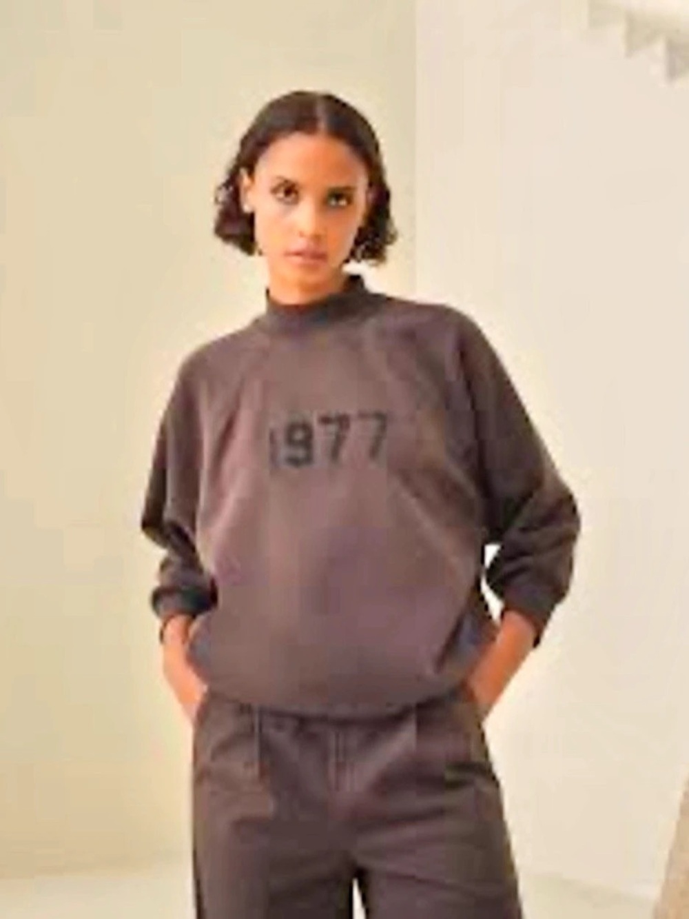 Essentials 1977 Crewneck Sweatshirt Brown Size Medium Sweatshirt
